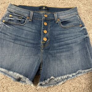 7 For All Mankind Blue Jean Shorts